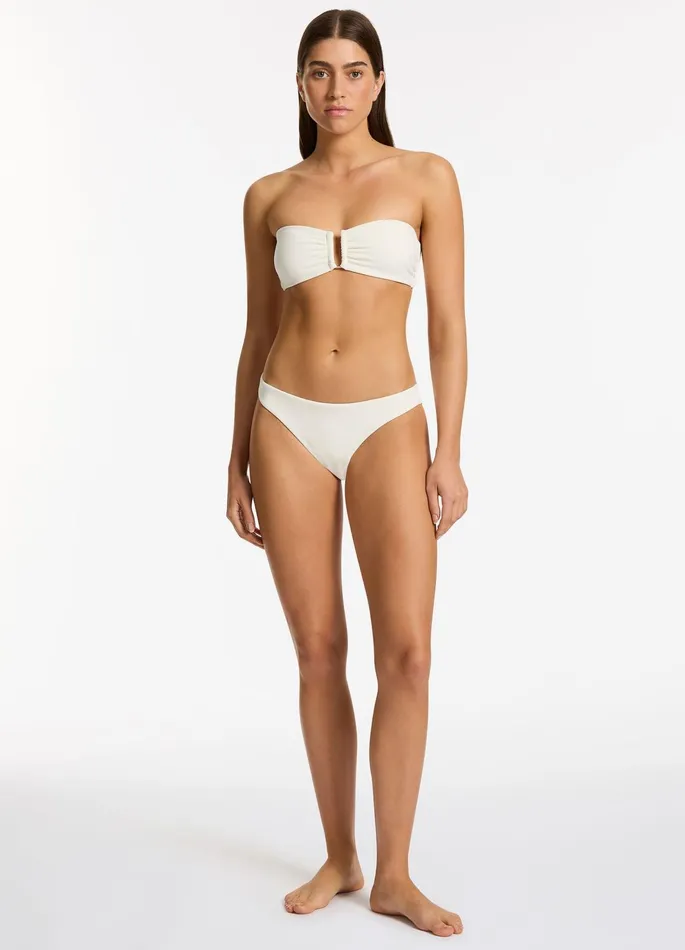 Isla Rib U Trim Bandeau Bikini Top Cream Women JETS Australia Bandeau Bikini Tops