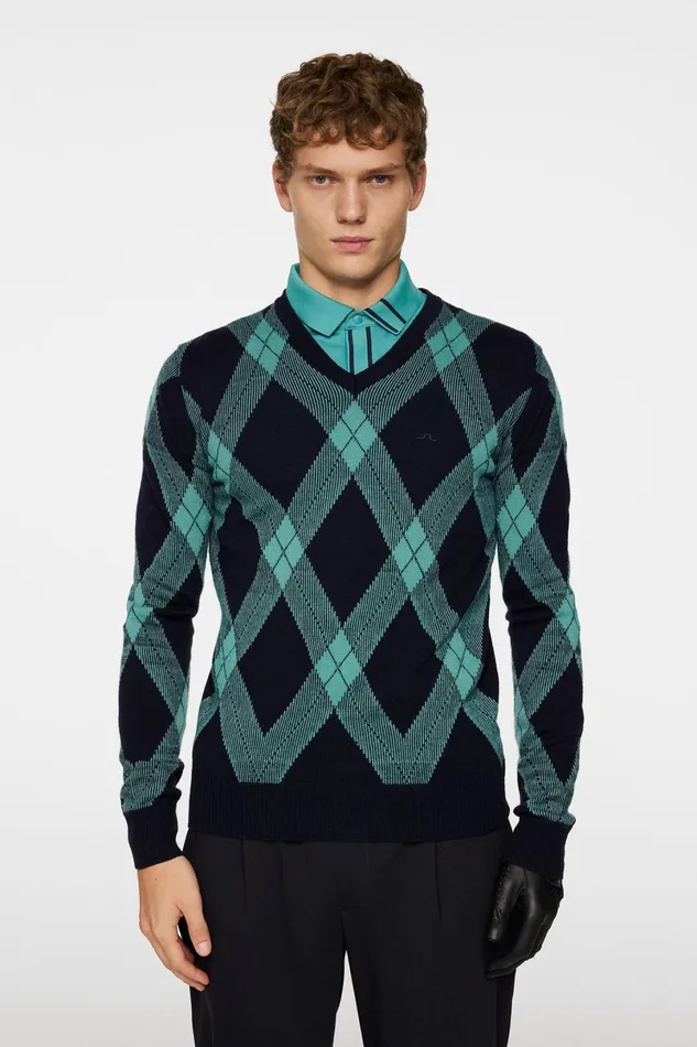 JLindeberg Knitwear Men Billy V Neck Knit