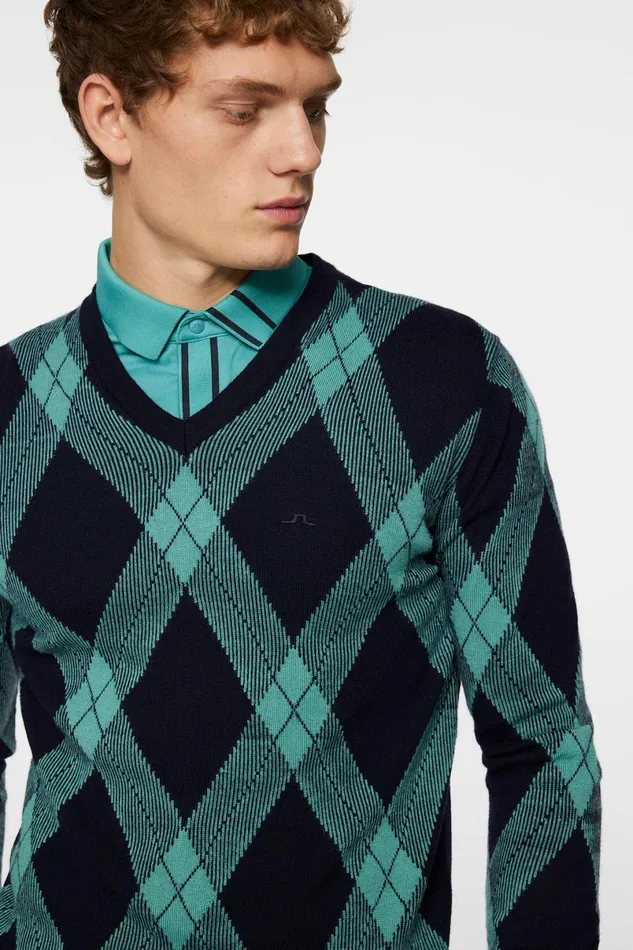 JLindeberg Knitwear Men Billy V Neck Knit