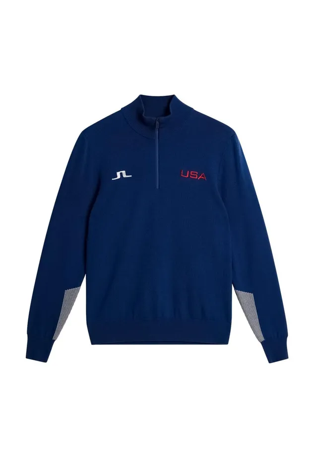 JLindeberg Knitwear Men Nathaniel Half Zip Sweater