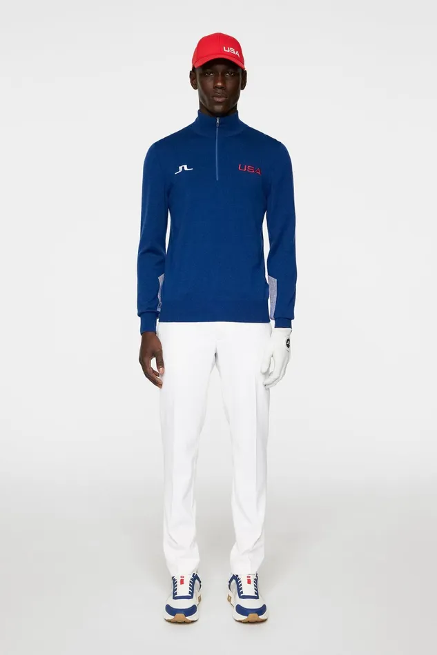 JLindeberg Knitwear Men Nathaniel Half Zip Sweater
