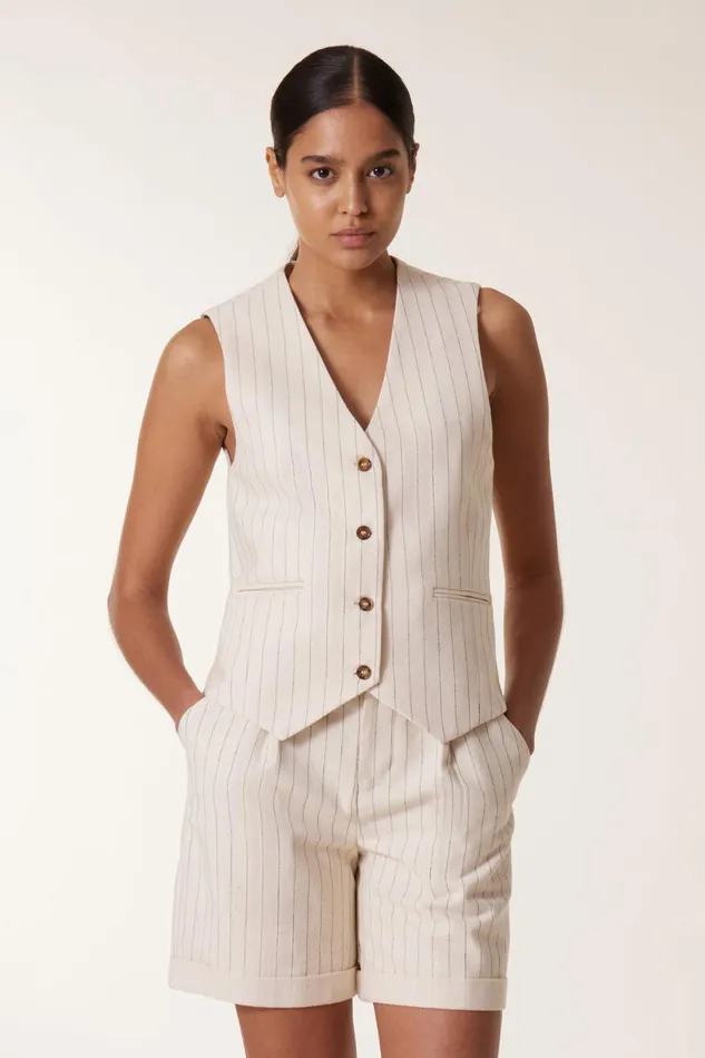 Jackets and Coats Women Leon and Harper Valet Vertic Valet Ecru