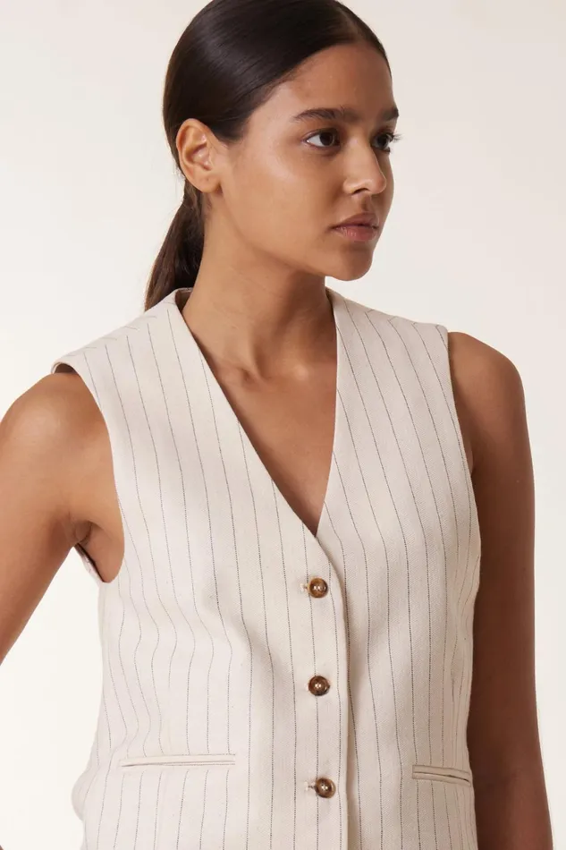 Jackets and Coats Women Leon and Harper Valet Vertic Valet Ecru
