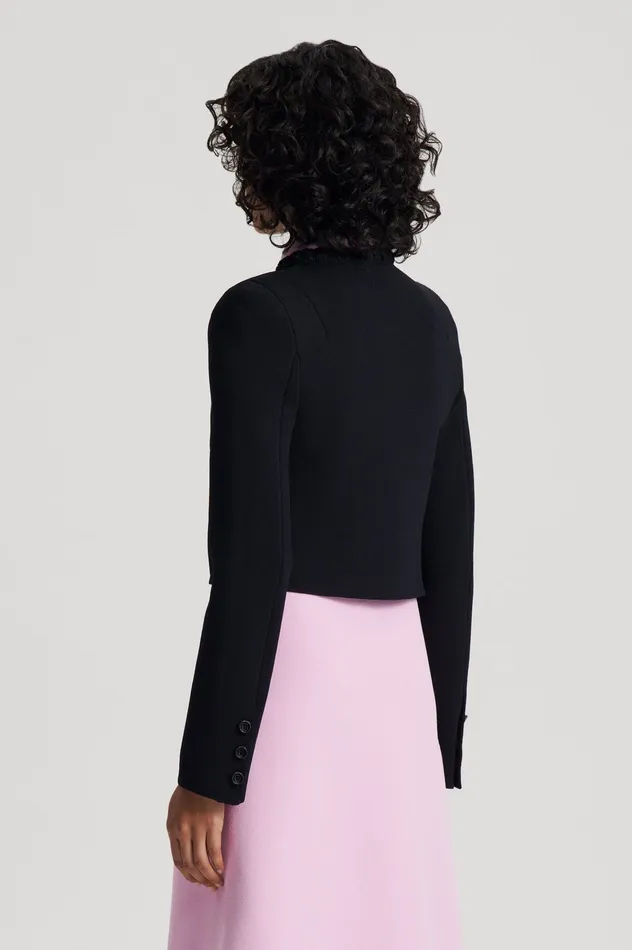 Jackets Scanlan Theodore Women CREPE KNIT DAISY CROP JACKET BLACK