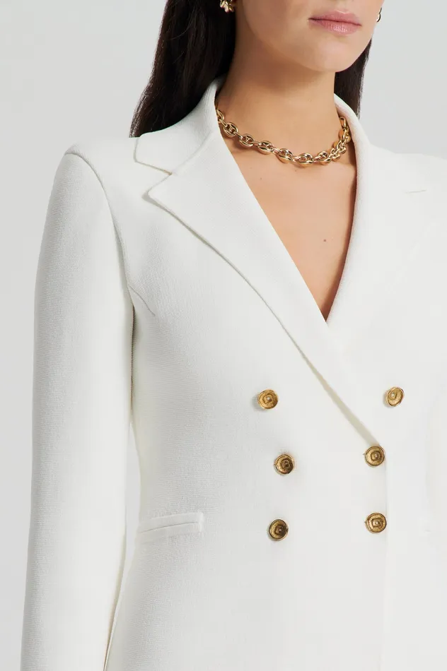 Jackets Women Scanlan Theodore CREPE KNIT GOLD BUTTON JACKET CREAM