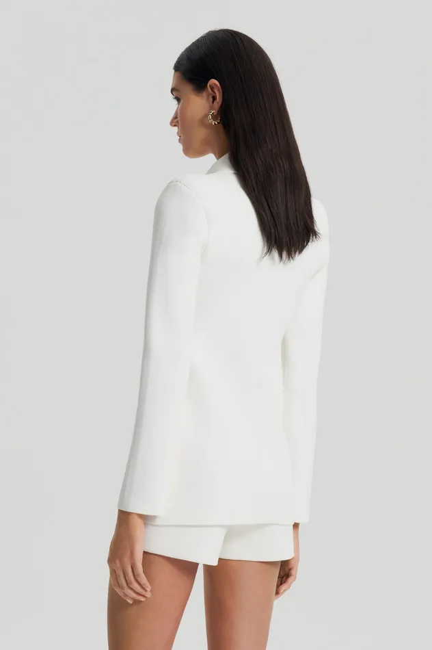 Jackets Women Scanlan Theodore CREPE KNIT GOLD BUTTON JACKET CREAM