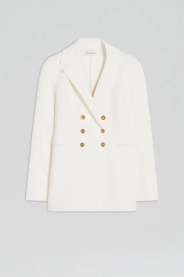 Jackets Women Scanlan Theodore CREPE KNIT GOLD BUTTON JACKET CREAM