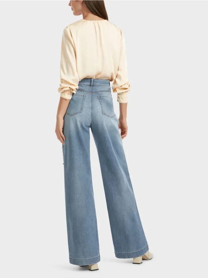 Jeans Damen Marc Cain Perlenbestickte Jeans WARRI Vintage Blue