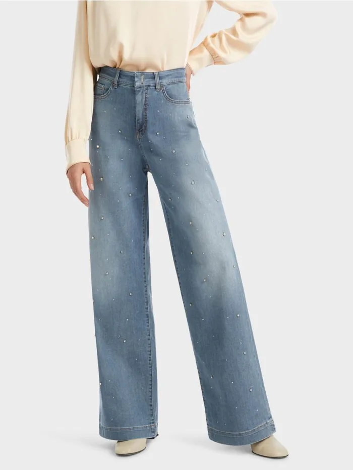 Jeans Damen Marc Cain Perlenbestickte Jeans WARRI Vintage Blue