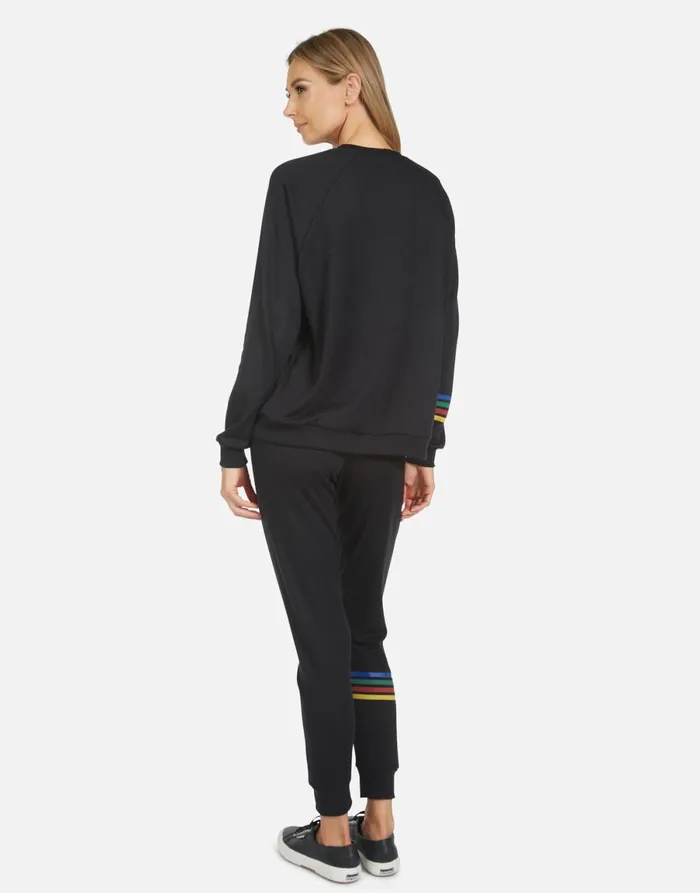 Jess Lucky Happy Face Black Women039s Lauren Moshi Long Sweatpants