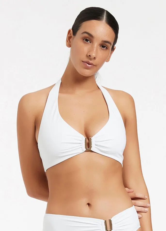 Jetset DDd Halter Top White Women JETS Australia Halter Bikini Tops