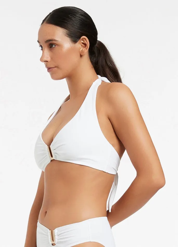 Jetset DDd Halter Top White Women JETS Australia Halter Bikini Tops