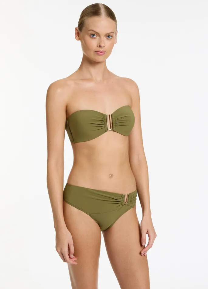 Jetset U Trim Mid Pant Moss Women JETS Australia Mid Rise Bikini Bottoms
