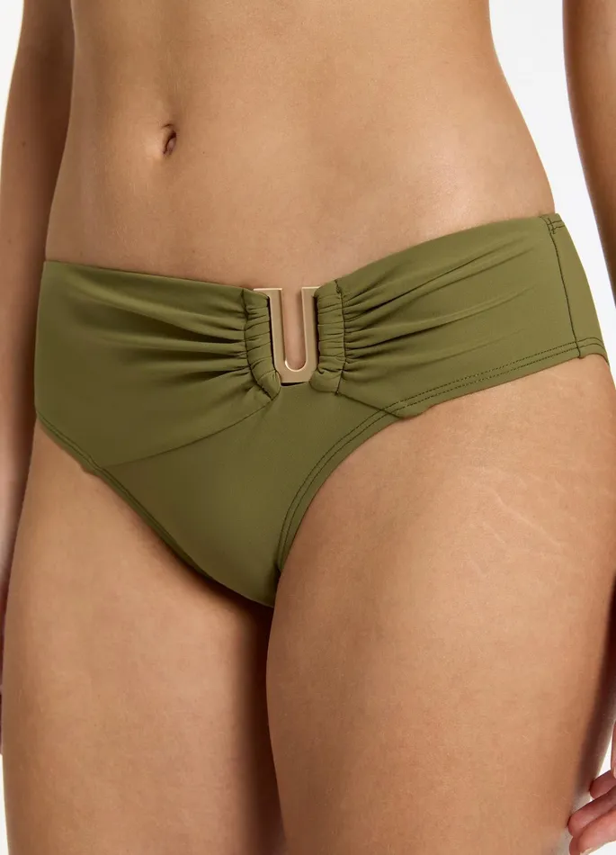 Jetset U Trim Mid Pant Moss Women JETS Australia Mid Rise Bikini Bottoms
