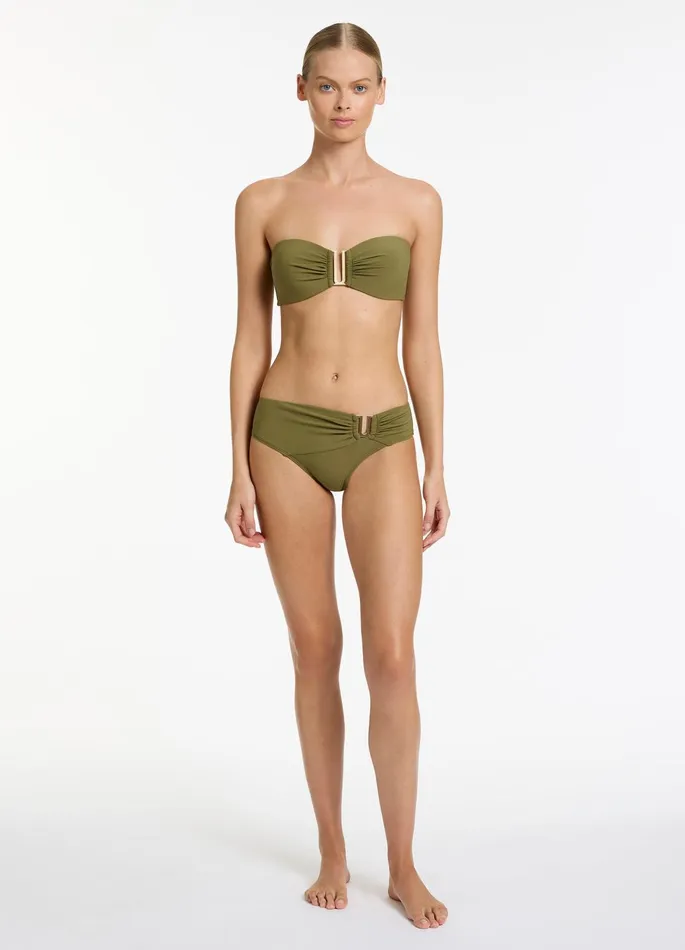 Jetset U Trim Mid Pant Moss Women JETS Australia Mid Rise Bikini Bottoms