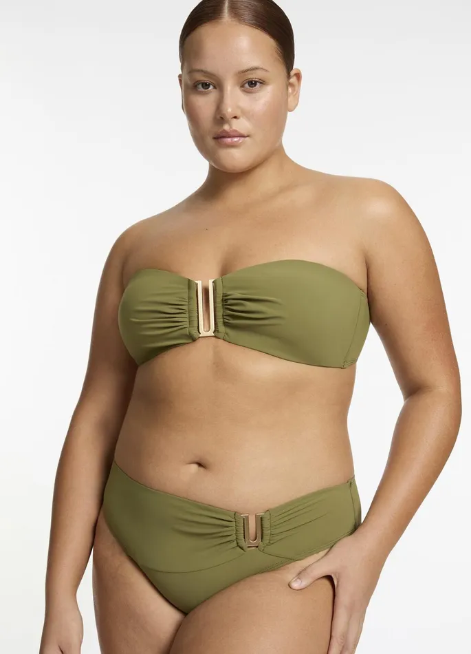 Jetset U Trim Mid Pant Moss Women JETS Australia Mid Rise Bikini Bottoms