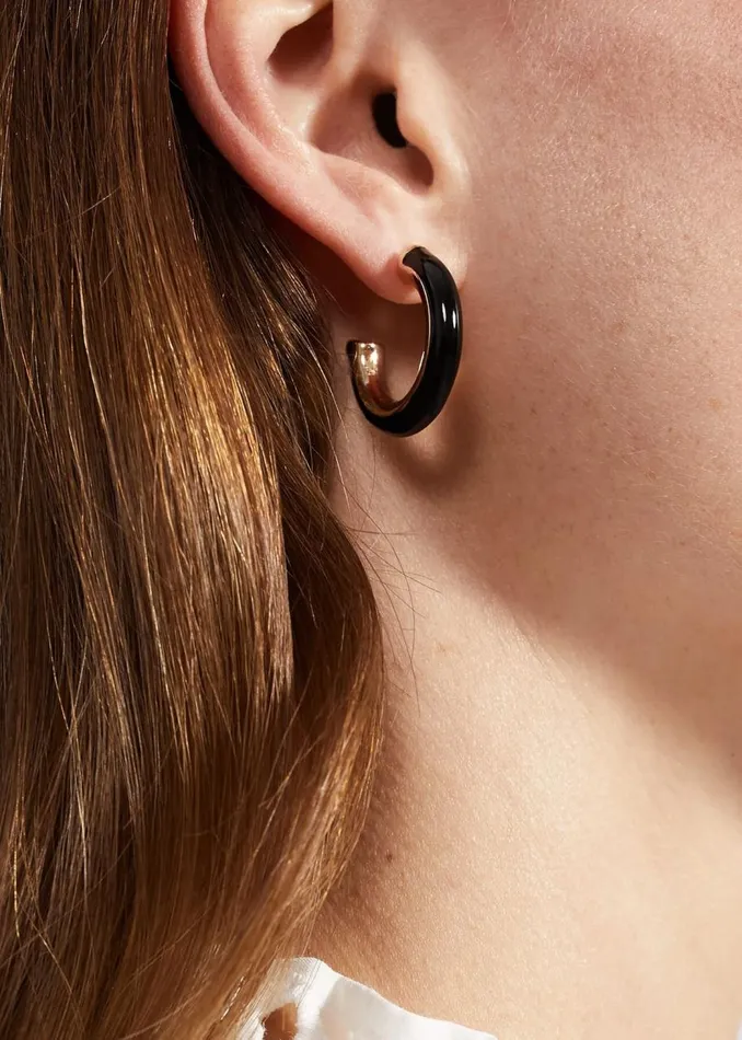 Jewellery Women HOBBS Gemma Hoop Earrings Black Gold