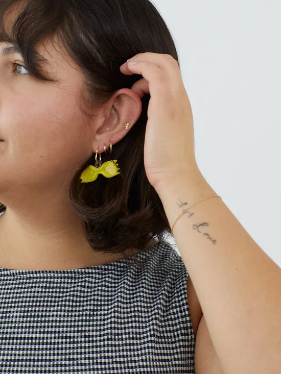 Jewelry Women Lisa Says Gah Bowtie Pasta Hoops Yellow