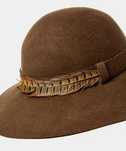 Joebrowns Accessories and Jewellery Apparel Alexis Feather Trim Hat Chocolate Joebrowns Accessories and Jewellery Apparel Alexis Feather Trim Hat Chocolate