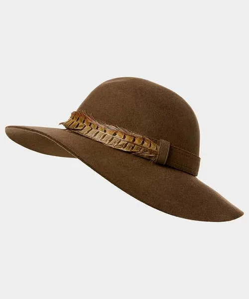 Joebrowns Accessories and Jewellery Apparel Alexis Feather Trim Hat Chocolate Joebrowns Accessories and Jewellery Apparel Alexis Feather Trim Hat Chocolate