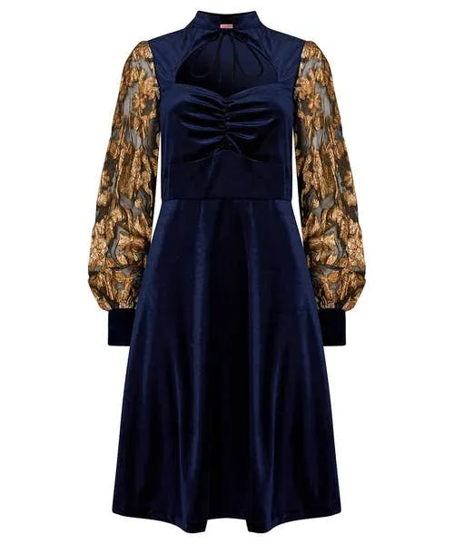 Joebrowns Celeste Stretch Velvet Dress Navy Apparel Dresses
