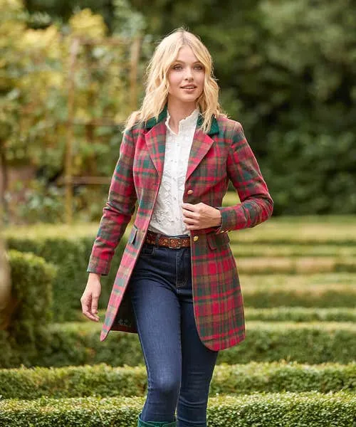 Joebrowns Coats and Jackets Apparel Camilla Checked Longline Coat Red