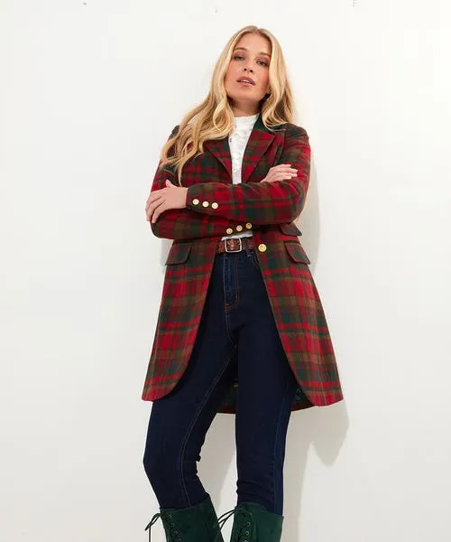 Joebrowns Coats and Jackets Apparel Camilla Checked Longline Coat Red