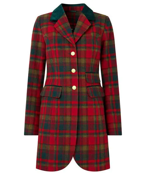 Joebrowns Coats and Jackets Apparel Camilla Checked Longline Coat Red