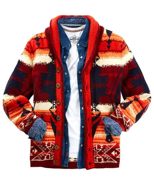 Joebrowns Knitwear Apparel Artisan Cardigan Sunset