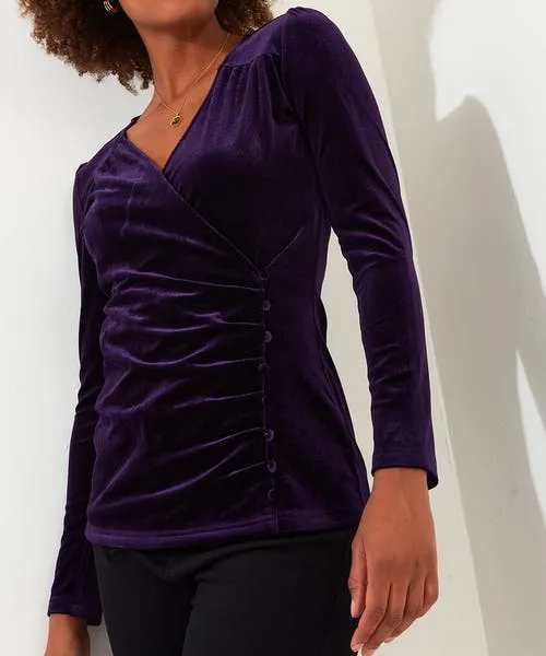 Joebrowns Tops Tunics and Blouses Apparel Glamorous Velour Wrap Top PurpleTeal Joebrowns Tops Tunics and Blouses Apparel Glamorous Velour Wrap Top PurpleTeal