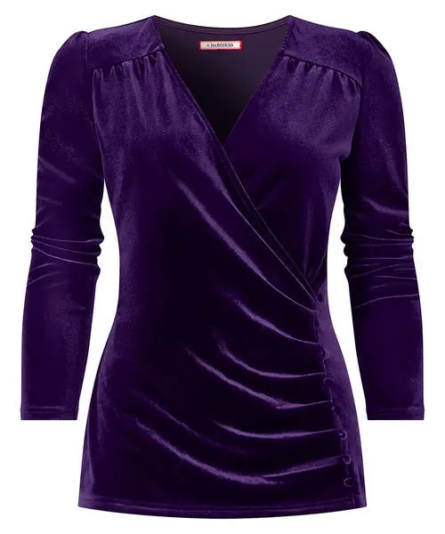 Joebrowns Tops Tunics and Blouses Apparel Glamorous Velour Wrap Top PurpleTeal Joebrowns Tops Tunics and Blouses Apparel Glamorous Velour Wrap Top PurpleTeal