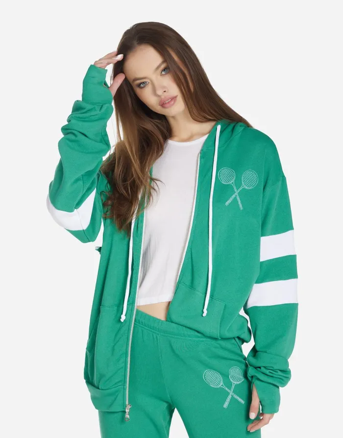 Jonna Moshi Tennis Club Teal Green White Women039s Lauren Moshi Hoodies