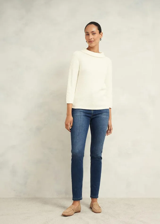 Jumpers and Cardigans Women HOBBS Camilla Cotton Jumper Warm Ivory