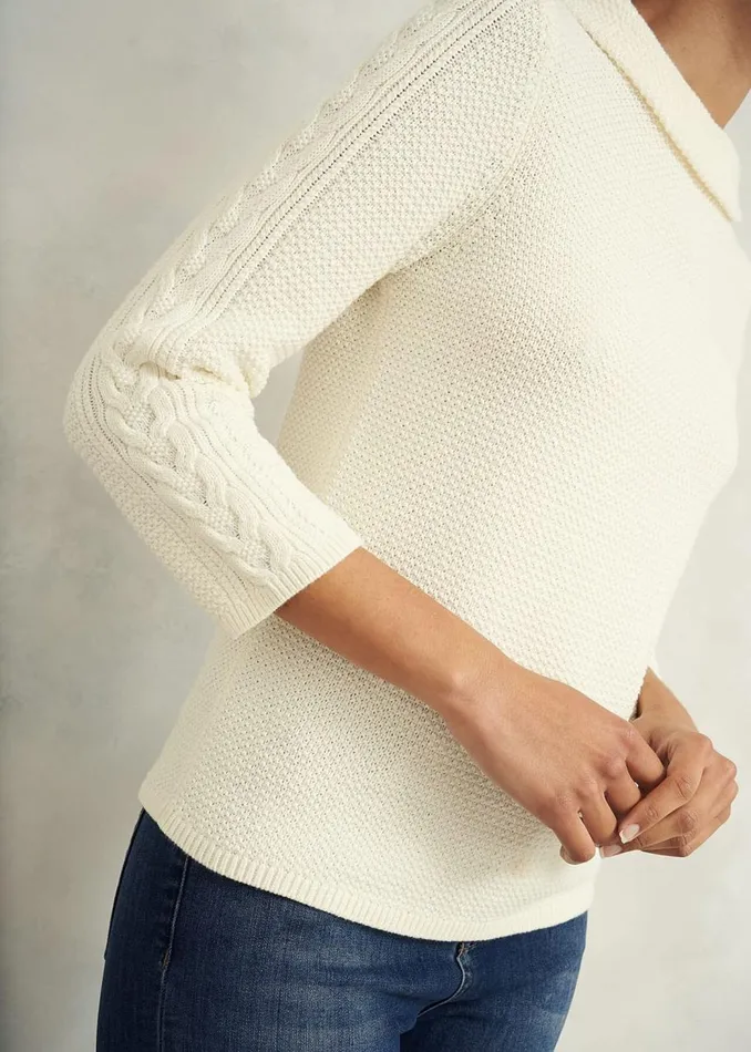 Jumpers and Cardigans Women HOBBS Camilla Cotton Jumper Warm Ivory