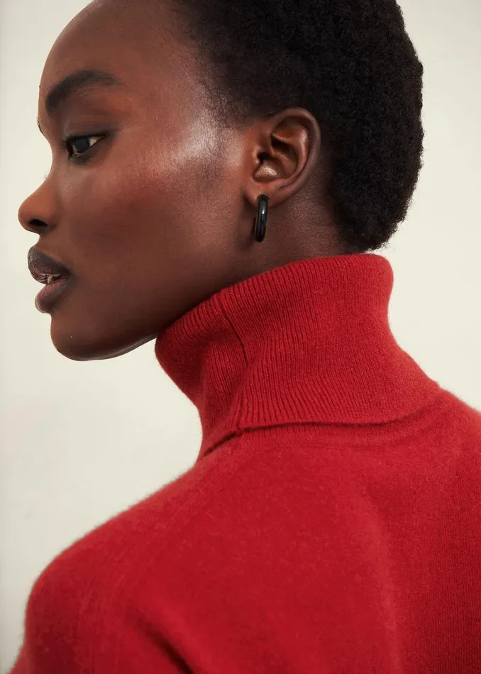 Jumpers and Cardigans Women HOBBS Delora Cashmere Roll Neck Jumper Pomegranate Red