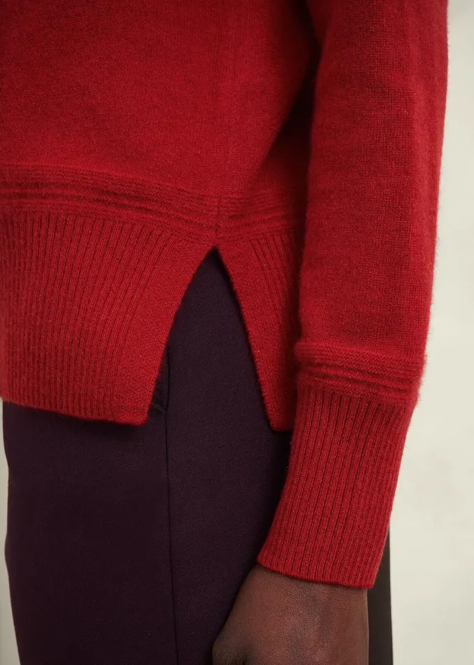 Jumpers and Cardigans Women HOBBS Delora Cashmere Roll Neck Jumper Pomegranate Red