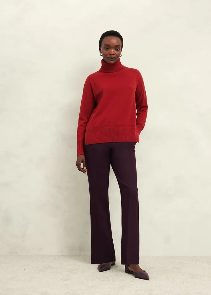 Jumpers and Cardigans Women HOBBS Delora Cashmere Roll Neck Jumper Pomegranate Red
