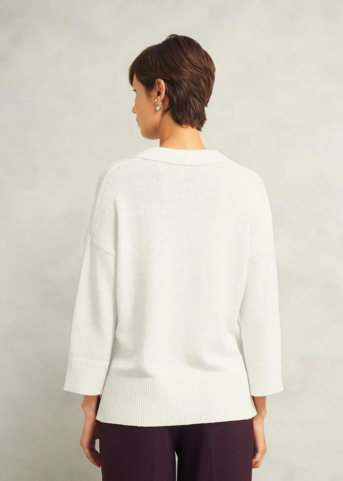 Jumpers and Cardigans Women HOBBS Madelyn Cotton Blend Jumper Warm Ivory
