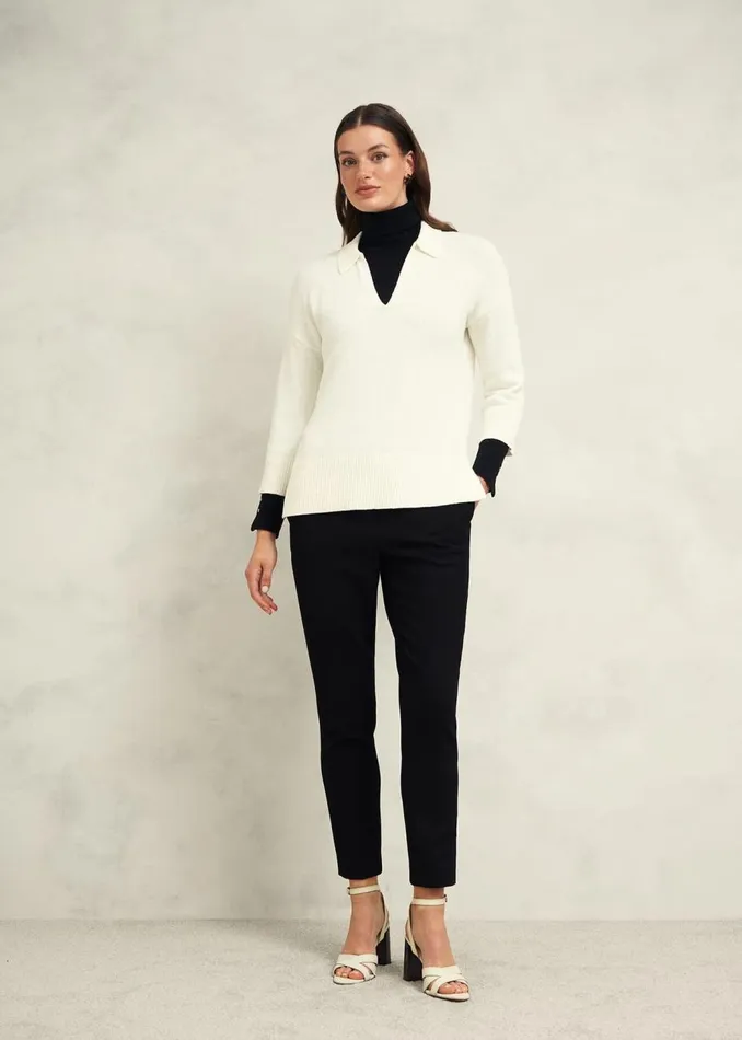 Jumpers and Cardigans Women HOBBS Madelyn Cotton Blend Jumper Warm Ivory