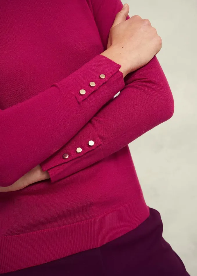 Jumpers and Cardigans Women HOBBS Penny Merino Wool Jumper Cranberry Pink