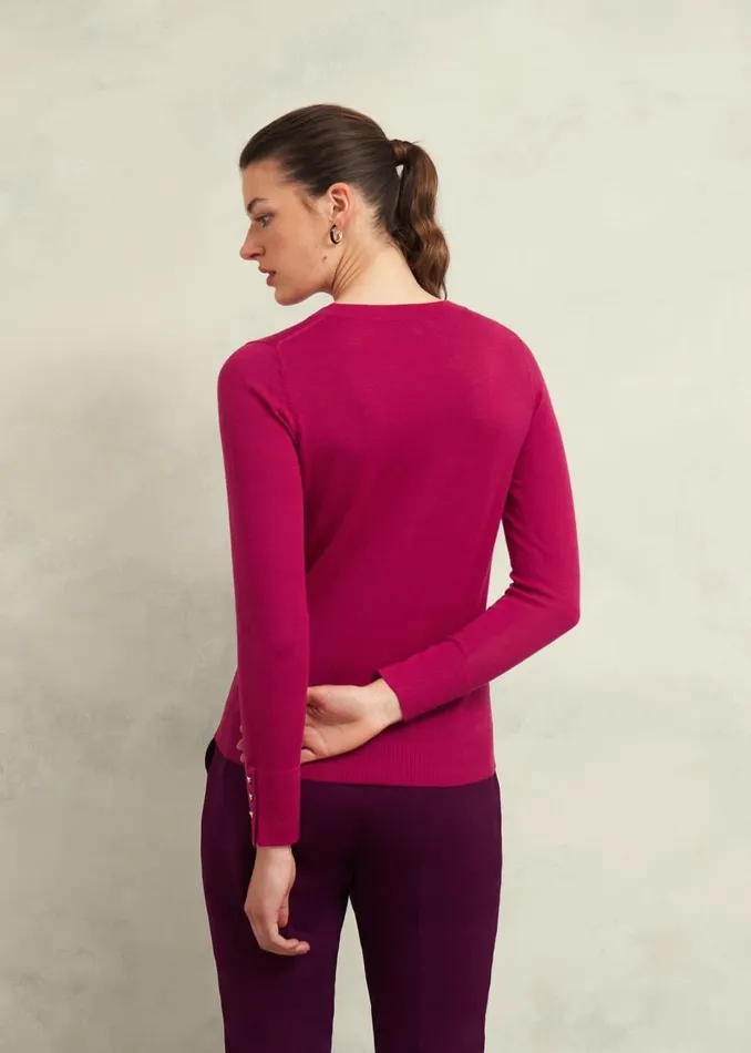 Jumpers and Cardigans Women HOBBS Penny Merino Wool Jumper Cranberry Pink