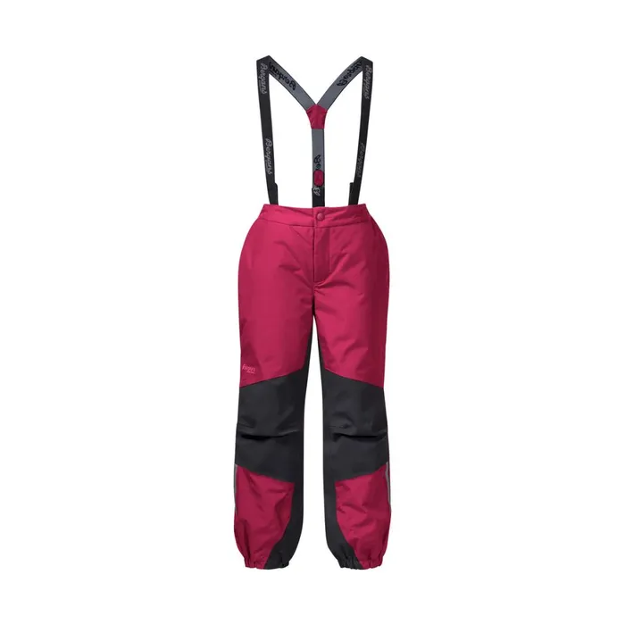 Kids Bergans Of Norway Pants Lilletind Insulated Pants Raspberry Red Dark Shadow Grey