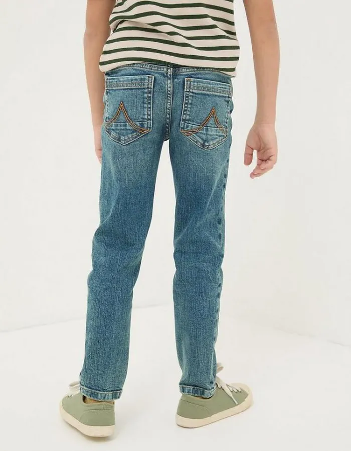 Kids FatFace Jeans and Joggers Seth Slim Washed Jeans Denim Blue
