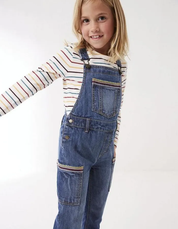 Kids FatFace Kids039 Sale Rainbow Dungarees Denim