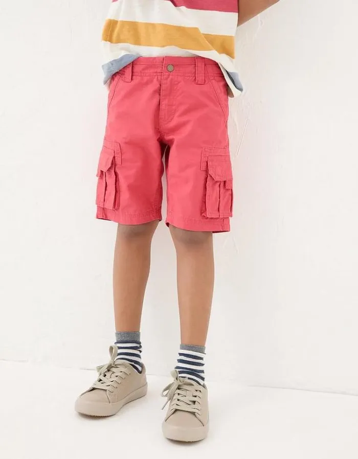 Kids FatFace Shorts Lulworth Cargo Shorts Washed Red