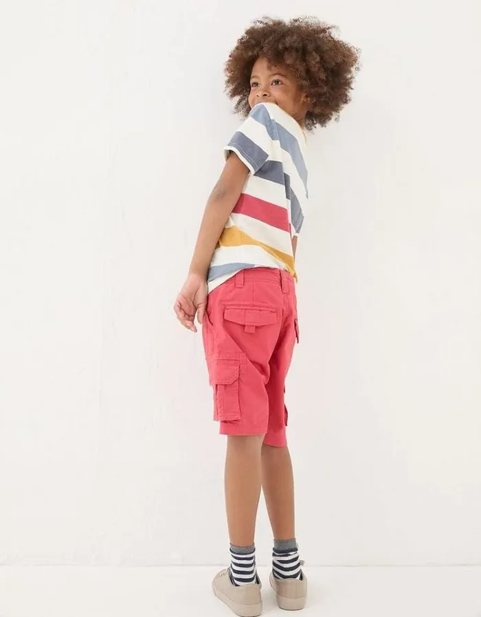 Kids FatFace Shorts Lulworth Cargo Shorts Washed Red