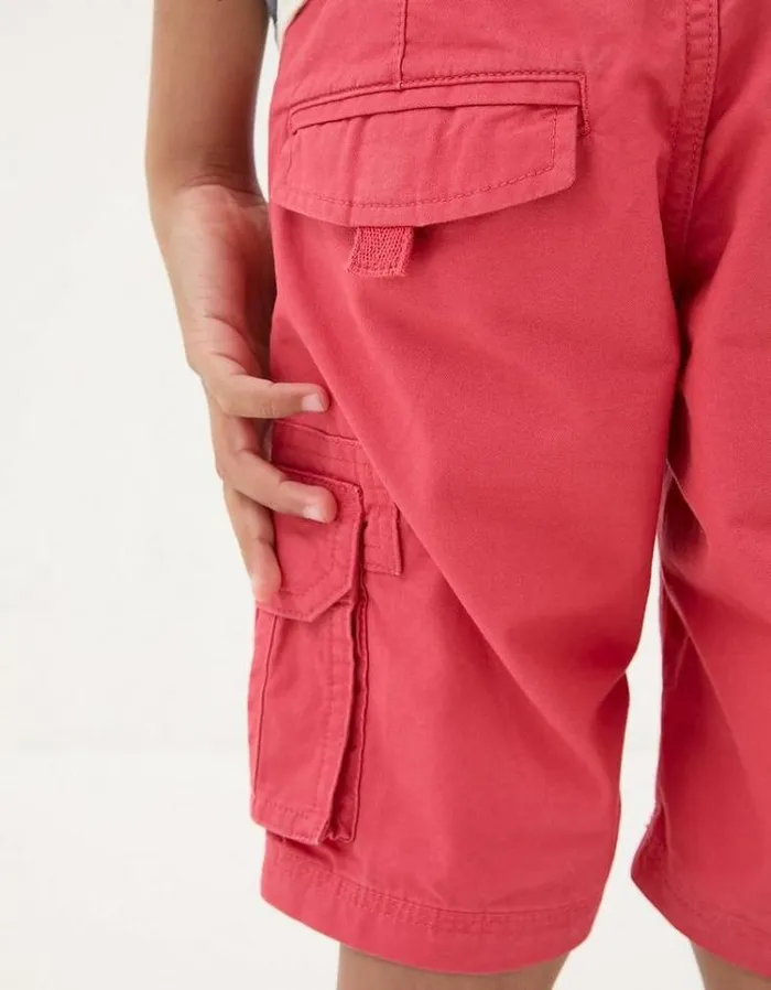 Kids FatFace Shorts Lulworth Cargo Shorts Washed Red