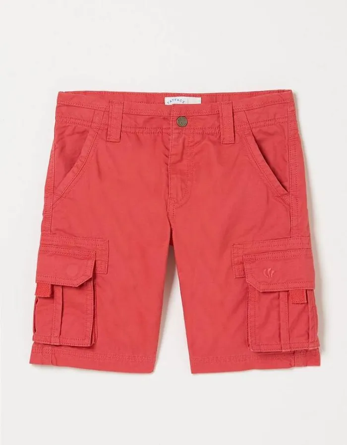 Kids FatFace Shorts Lulworth Cargo Shorts Washed Red