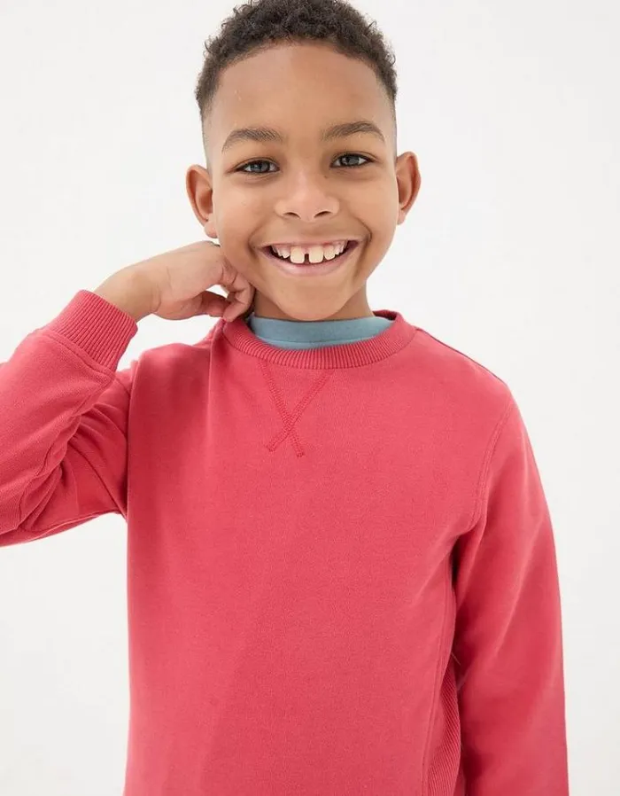 Kids FatFace Sweatshirts and Hoodies Enborne Crew Sweatshirt Red