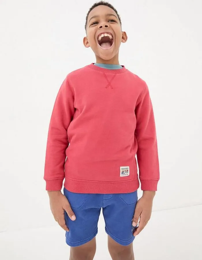 Kids FatFace Sweatshirts and Hoodies Enborne Crew Sweatshirt Red